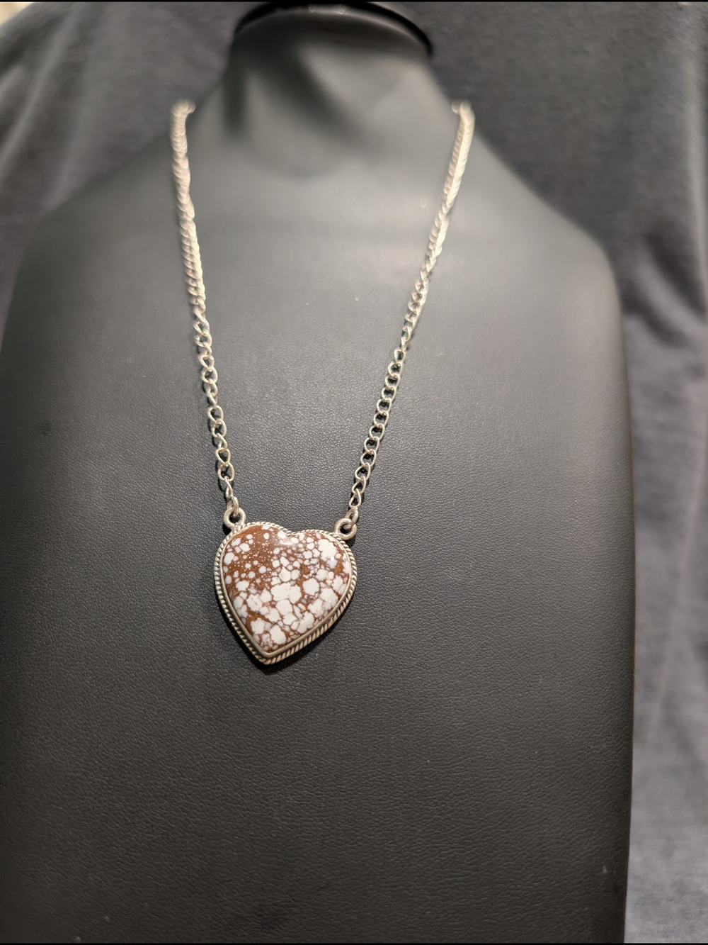 Heart Pendant Necklace in Wild Horse Turquoise